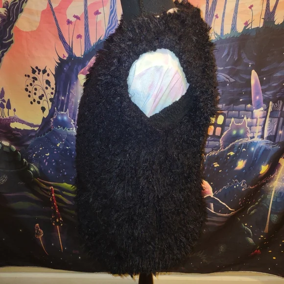 Vintage Black Faux Fur Fuzzy Vest - Picture 8 of 15